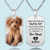Collier personnalisé personnalisé - Cadeau pour les propriétaires d’animaux de compagnie, les amoureux des animaux de compagnie, photo personnalisée Ne pleure pas pour moi